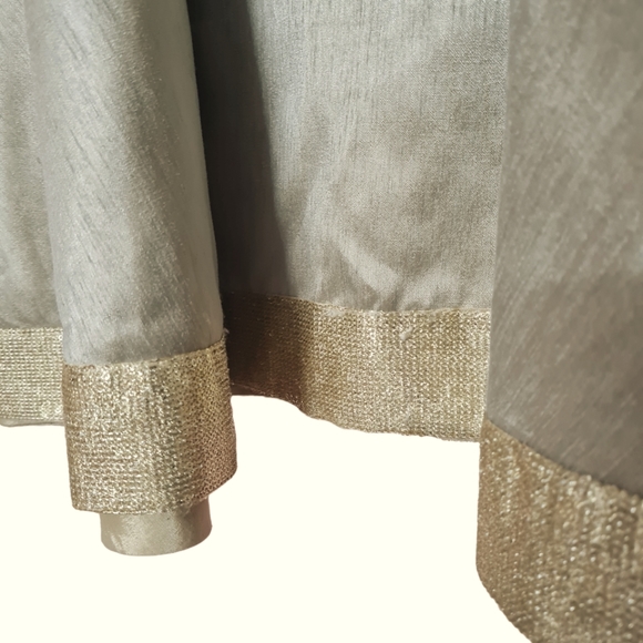 Size- XS, Indya beige poly silk flared ethnic skirt for women - Picture 7 of 7